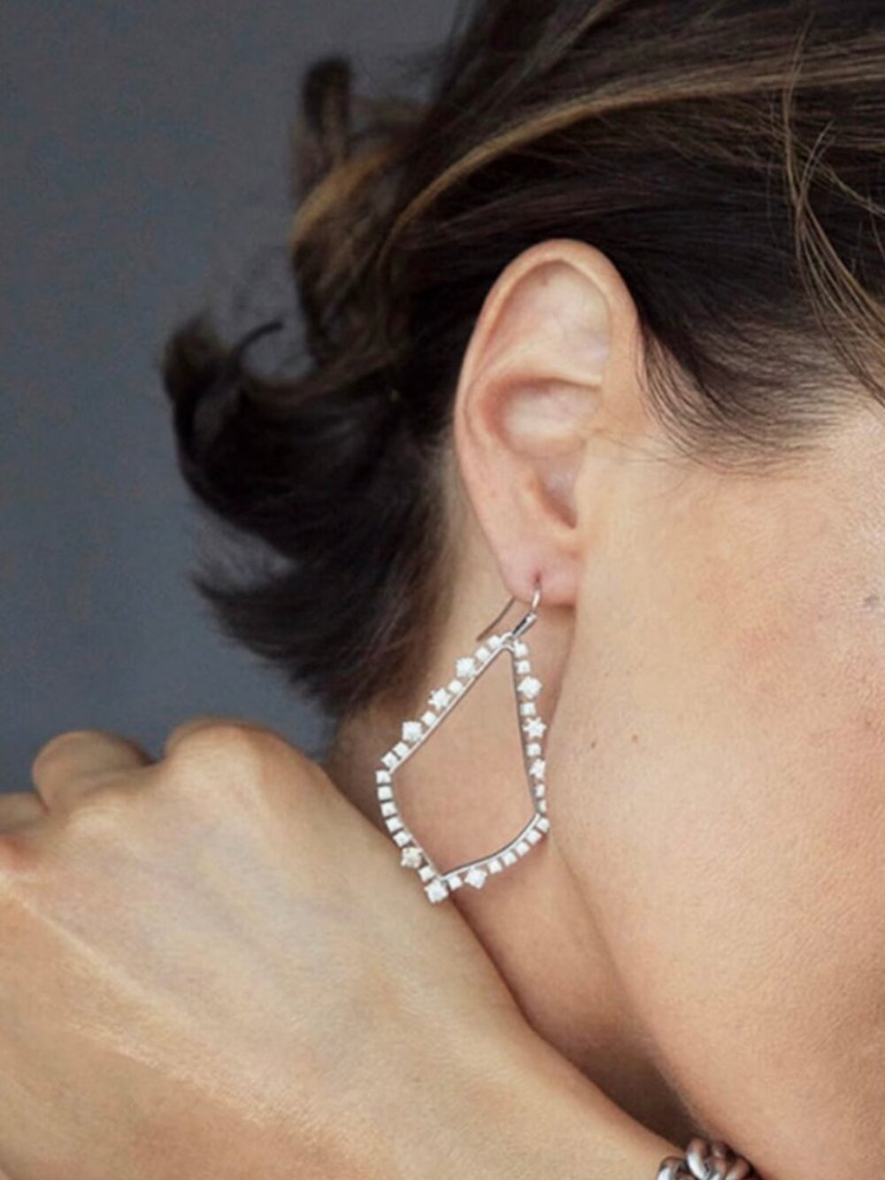 Kendra Scott Sophee Crystal Drop Earrings Silver Rhodium Plated White Crystals